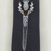 Épingle à kilt Onstyle Sports pour homme en acier inoxydable durable, tête de cerf en laiton antique, chardon argenté, sécurité écossaise élégante