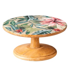 Plateau en marbre blanc et support à gâteau à base de métal avec finition mate forme ronde avec couleur et tailles personnalisées 8x8x4 pouces - Product Image 6