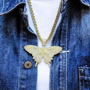 Colgante de oro de Ley 925 de lujo totalmente VVS Icedown Moissanite diamante estilo Hip Hop fiesta D color colgantes finos encantos - Product Image 4