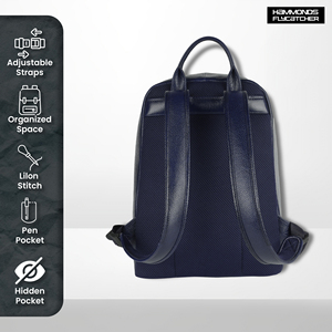 Sac à dos de luxe en cuir pour hommes femmes confortable léger doublure en polyester fermeture à glissière espace 14 pouces ordinateur portable élégant tout - Product Image 3