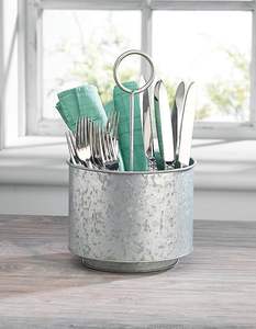 Cubo de Metal galvanizado con asa, utensilio giratorio, Caddy y organizador, decoración rústica y de estilo campestre - Product Image 2