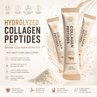 Poudre de peptides de collagène hydrolysé en sachets OEM, mélange de collagène bovin pour boisson