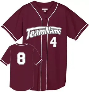 OEM personalizado sólido liso botón abajo Jersey de béisbol para jóvenes hombres mujeres al por mayor proveedor de camisetas de béisbol en Pakistán - Product Image 6