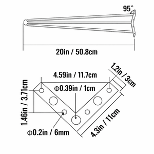 <b>Set</b> of 4 20 inch Hairpin Furniture Legs for DIY Desk Coffee Dining <b>Table</b> Heavy Duty 3 Rod Metal <b>Table</b> Legs EDPTBL017 - Product Image 6