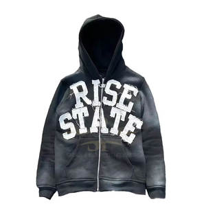 2025 Sudaderas con capucha bordadas de angustia hechas a medida Producto de invierno Sudaderas con capucha de bordado de angustia En stock - Product Image 6