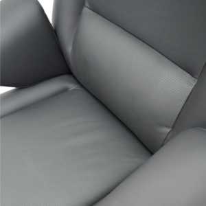 Chaise de bureau de direction de luxe, design ergonomique contemporain à dossier haut, avec accents en bois, dossier chromé, en cuir PU et mousse, chaise relevable - Product Image 2