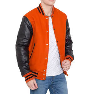 Chaqueta universitaria de alta calidad de fabricante para mujer, chaqueta universitaria de béisbol personalizada con mangas de cuero bordadas, prendas de vestir - Product Image 4