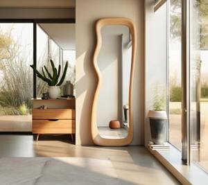 Luxury <b>Walnut</b> Art Deco Handmade Wooden Standing <b>Mirror</b> Eco-Friendly Lightweight Decorative Home <b>Mirror</b> at Best Price - Product Image 3