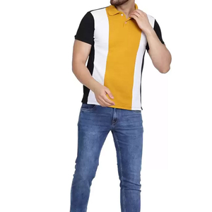 เสื้อคอตตอน100% ถักสีพื้นสำหรับผู้ชายมาใหม่ดีไซน์คลาสสิกเสื้อลำลองพิมพ์โลโก้ได้ตามต้องการแขนสั้น - Product Image 5