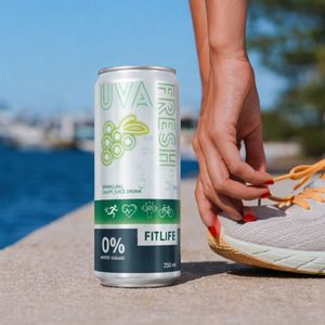 Jus de raisin blanc pétillant Uva Fresh 100% Airen 0,0% ABV Jus de raisin pétillant espagnol 250ml - Product Image 3