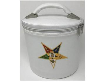 New Order of Eastern Star Fez Cap Case in <b>White</b> with Emblem High Quality Best Wholesale Masonic Cap Cases - Product Image 1