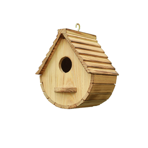 Alimentador de pájaros de alta demanda, alimentador de Casa de descanso de pájaros de madera con acabado Natural en estilo colgante para uso decorativo de jardín - Product Image 1