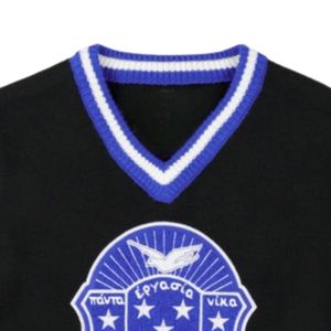 Maglione personalizzato Zeta Phi Beta maglione nero con scollo a V in maglia 30% 70% di lana acrilico greco fornitore di abbigliamento di vita - Product Image 3