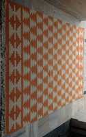 Tapis Kilim Jacquard Tissé à la Main - Motif Floral Tribal Orange Ivoire, Tapis Moderne à Tissage Plat, Motif Floral Audacieux, Convient aux Animaux Domestiques