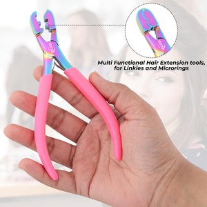 Pince à extensions capillaires professionnelle, durable et réutilisable, 4mm/6mm, en acier inoxydable arc-en-ciel, outil pour micro-anneaux, usage commercial, personnalisable - Product Image 4