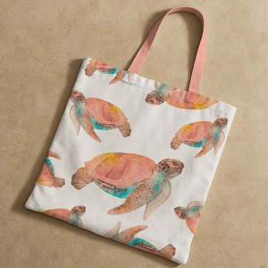 Women's Turtle Art Ocean Theme Tote Bag Zippered <b>Handbag</b> Embroidery <b>Chains</b> Letters for Spring/Summer Use Made Straw Polyester - Product Image 3