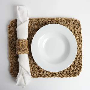 Rectangular Water Hyacinth Woven Placemat Eco friendly products Made in Vietnam <b>Table</b> decoration Woven Placemat Wholesale Modern - Product Image 1
