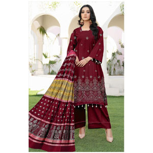 Dernière collection de robes décontractées pour femmes 100% Robes décontractées en lin du Pakistan Motif floral Broderie Design Prêt à porter - Product Image 2