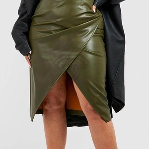 Jupe en cuir pour femmes, logo personnalisé en gros, jupe en cuir grande taille pour femmes, dernière arrivée, jupes en cuir pour femmes - Product Image 4