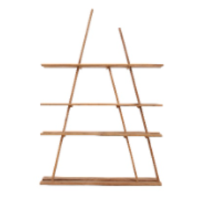 Indonesian Style Minimalist Design Triangular <b>Bookshelf</b> with Teak Wood Frame for Home <b>Decoration</b> - Product Image 5