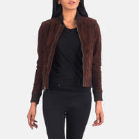 Chaquetas de mujer Chaqueta de cuero de gamuza Elegante Slim Fit Casual Prendas de abrigo Textura suave Ligero Abrigo de moda diario