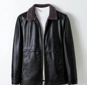 Premium 2025 nueva moda mujer Otoño Invierno chaquetas de cuero cremallera abrigo Turn Down personalizado cuello de piel chaquetas de cuero - Product Image 3