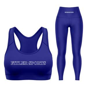 Ensemble de yoga respirant à séchage rapide à taille mi-haute et à taille élastique, nouvelle mode, couleur unie, impression personnalisée sur le devant, 2 pièces - Product Image 1