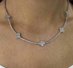 Collar de cadena cubana para hombre con moissanita VVS1 y Diamante Plata de Ley 925/colgantes y dijes de oro blanco de 14K Estilo elegante - Product Image 4