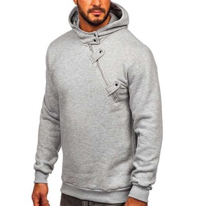 Sudadera con capucha de lana de algodón gris jaspeado de corte clásico para hombre 100% sudadera lisa con logotipo personalizado bordado e impreso para invierno - Product Image 1
