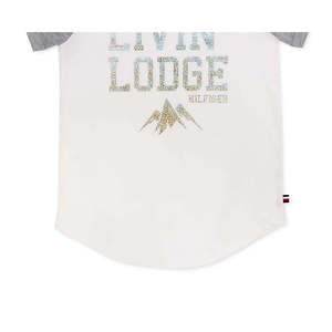 T-shirt in cotone stampato Livin' Lodge per bambine Tommy Hilfiger, casual, stile western, morbida e confortevole, colore bianco, taglia 3T - Product Image 3