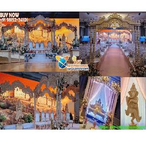 Exclusif Raj Mahal Mandap pour mariage gujarati Magnifique conception de cygne sculpté mariage Mandap mariage Ajanta Ellora thème Mandap UK - Product Image 1