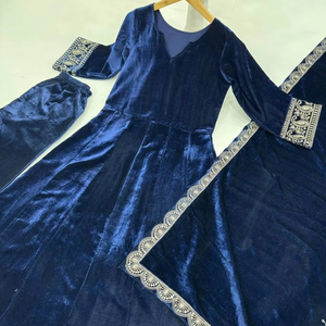 Robe de soirée de créateur-Pent avec Dupatta avec broderie - Product Image 3