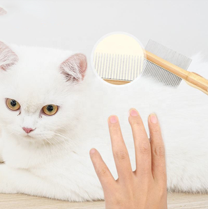 Wholesale Dog Grooming Supplies Double Sided Wooden Handle Cat Dog Pet Grooming <b>Flea</b> <b>Comb</b> - Product Image 6