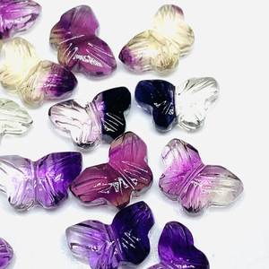 ลูกปัดแกะสลักรูปผีเสื้อฟลูออไรต์ธรรมชาติลูกปัดแกะสลักด้วยมือสำหรับทำเครื่องประดับสร้อยข้อมือต่างหู - Product Image 1