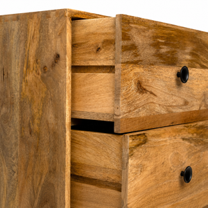 Buffet traditionnel élégant en bois de manguier massif Bella Akku Art CB-114, style shaker, pour salon ou chambre, personnalisable, avec rangement, finition antique - Product Image 2