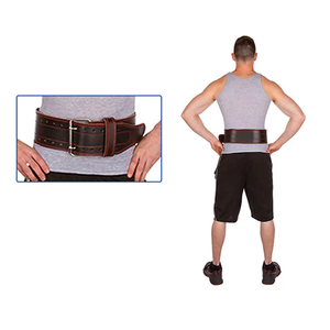 Custom Logo Sports Leather Weight Lifting Power Double Prong Unisex Heavy Duty Non-Slip Adjustable Breathable Waist <b>Back</b> <b>Support</b> - Product Image 6