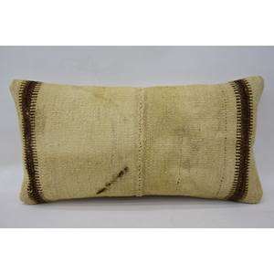 Premium Beige Kantha Patchwork Wool Pillow 12x24 Inch Luxury <b>Vintage</b> Woven Pattern Portable <b>Bedding</b> Fluffy Ring Square Features - Product Image 1