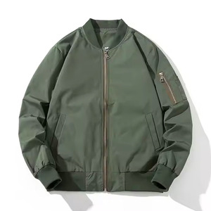 Blouson Bomber Bleu Femme Couleur Unie Fermeture Éclair Col Montant Manches Longues Coupe-Vent Rembourrage Polyester Vêtement d'Automne - Product Image 2