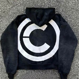 Sudadera con Capucha Bordada con Logotipo Cosido a Mano, Acabado Crudo, Algodón Suave Lavado, Sudadera con Capucha con Gráfico Bordado - Product Image 5