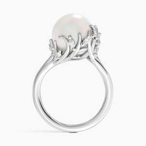 Anillo de boda y compromiso hecho a mano con perla de corte cultivado natural y anillo de cóctel de diamante para mujer-Venta al por mayor - Product Image 4
