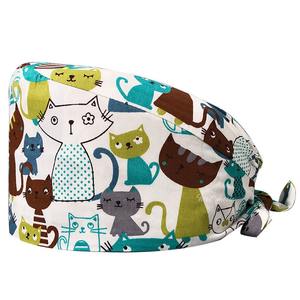 Vente en gros de nouveaux chapeaux chirurgicaux en satin imprimé casquettes d'infirmière médicale ensembles de gommage pour les hôpitaux et les soins vétérinaires - Product Image 1