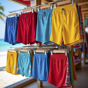 กางเกงว่ายน้ำแห้งเร็วสำหรับผู้ชายกางเกงขาสั้นชายหาดแบบสั่งทำสำหรับฤดูร้อนพร้อมกระเป๋าคาดเอวยางยืดสำหรับกีฬาทางน้ำ - Product Image 3