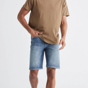 Pantalones cortos de mezclilla lavados ligeros informales para hombre al por mayor ropa de calle transpirable con bolsillos altos de secado rápido hecha a medida para el verano - Product Image 1