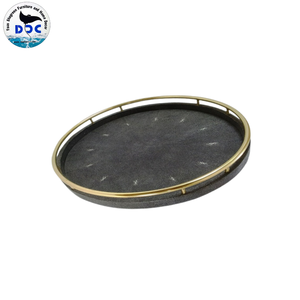Haute Qualité Faux Shagreen Plateau Rond Décoratif Shagreen Faux Plateau pour Hôtel Restaurant Décor À La Maison du Viet Nam - Product Image 5