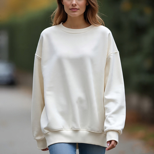 Baggy Winter Heavyweight Tie Dye Sequined Front Personalizable Sudadera de cuello redondo de lana para mujer - Product Image 3