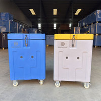 Conteneur isotherme moderne 75L pour glace sèche, réutilisable, robuste, écologique, à roulettes, pour la préservation de la chaleur, laboratoire, médical, industriel
