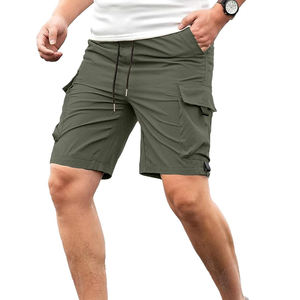 Pantalones cortos deportivos con compresor ecológico para hombre, pantalones cortos sólidos de algodón de secado rápido con patrón para hombre con diseños - Product Image 1