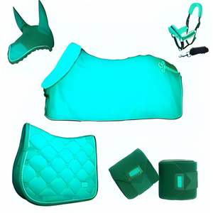Juego de Almohadillas Matchy para Sillín, Alfombrillas de Sublimación para Doma Equina, Alfombras de Caballo Numnah, Color Verde Azulado - Product Image 1