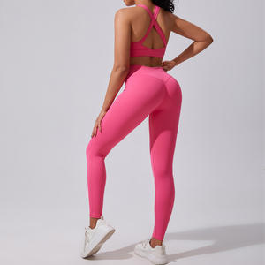 2025 conjuntos de Fitness para gimnasio para mujer, conjuntos de 2 piezas, mallas de Yoga de cintura alta con sujetador deportivo, camiseta sin mangas, ropa de gimnasio, conjuntos para mujer - Product Image 5