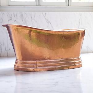 Tina de remojo de cobre de calidad de exportación con acabado de pátina, bañera de remojo al aire libre, accesorio de baño de cobre independiente - Product Image 5